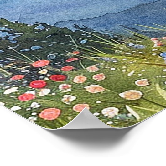 Waterverf Mountain Baby shower Welkomstbord Poster (Hoek)