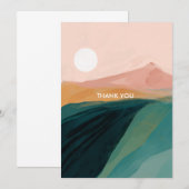 Waterverf Mountain Blank Hartelijk dank Bedankkaart (Voorkant / Achterkant)