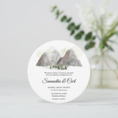 Waterverf Mountain bruiloft uitnodiging (Staand voorkant)