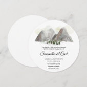Waterverf Mountain bruiloft uitnodiging (Voorkant / Achterkant)