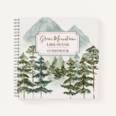 Waterverf Mountain Cabin Lake House Gastenboek Notitieboek (Voorkant)