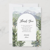 Waterverf Mountain Forest Arch Baby shower Bedankkaart (Voorkant)