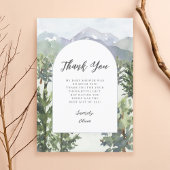 Waterverf Mountain Forest Arch Baby shower Bedankkaart