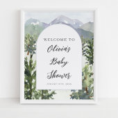 Waterverf Mountain Forest Arch Baby shower Poster