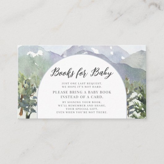 Waterverf Mountain Forest Arch Boeken voor Baby Informatiekaartje (Voorkant)