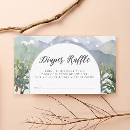 Waterverf Mountain Forest Arch Luier Raffle Informatiekaartje