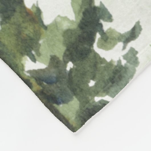 Waterverf Mountain Forest Beer Personalized Boy Fleece Deken (Hoek)