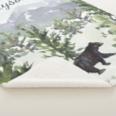 Waterverf Mountain Forest Beer Personalized Boy Sherpa Deken (3/4)