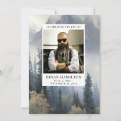 Waterverf Mountain Forest begrafenisprogramma Kaart (Voorkant)