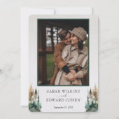 Waterverf Mountain Forest bruiloft uitnodiging (Achterkant)