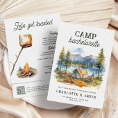 Waterverf Mountain Forest Camp Bachelorette Party Kaart