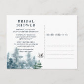 Waterverf Mountain Forest Owl Vrijgezellenfeest Uitnodiging Briefkaart (Achterkant)