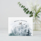 Waterverf Mountain Forest Owl Vrijgezellenfeest Uitnodiging Briefkaart (Staand voorkant)