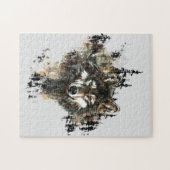 Waterverf Mountain Gray Wolf Legpuzzel (Horizontaal)