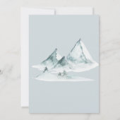 Waterverf Mountain Green en White Winter Bruiloft Kaart (Achterkant)