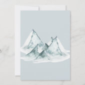 Waterverf Mountain Green en White Winter Bruiloft Save The Date (Achterkant)