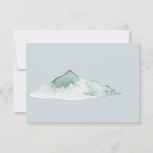 Waterverf Mountain Green Winter Bruiloft Bedankkaart (Achterkant)