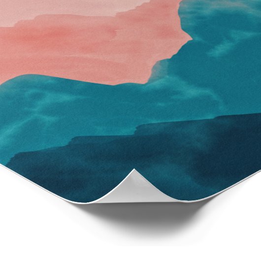 Waterverf Mountain Hills Poster (Hoek)