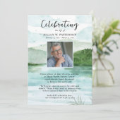 Waterverf Mountain Lake Celebration of Life Foto Kaart (Staand voorkant)