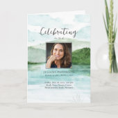 Waterverf Mountain Lake Funeral Order of Service Programma (Voorkant)