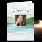 Waterverf Mountain Lake Funeral Order of Service Programma