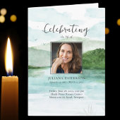 Waterverf Mountain Lake Funeral Order of Service Programma