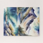 Waterverf Mountain Lake Scene 4:5 Poster Legpuzzel (Horizontaal)