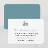 Waterverf Mountain Lake Thema Bruiloft Detail Kaar RSVP Kaartje (Voorkant / Achterkant)