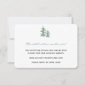 Waterverf Mountain Lake Thema Bruiloft Detail Kaar RSVP Kaartje (Voorkant)