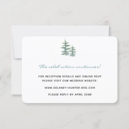 Waterverf Mountain Lake Thema Bruiloft Detail Kaar RSVP Kaartje