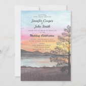 Waterverf Mountain Lake Uitzicht Wedding Invitatio Kaart (Voorkant)