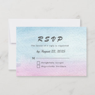 Waterverf Mountain Lake Uitzicht Wedding RSVP Kaartje