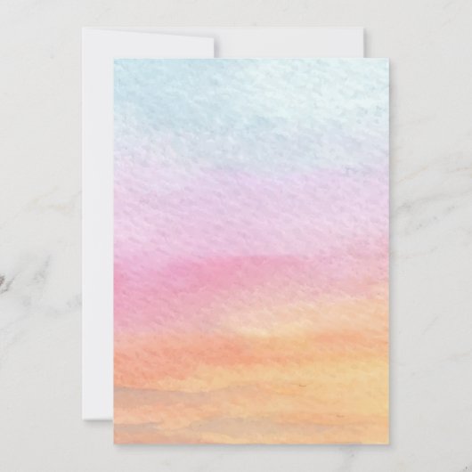 Waterverf Mountain Lake Uitzicht Wedding Save The Date (Achterkant)