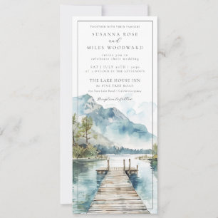 Waterverf Mountain Lake Wedding Quote Kaart