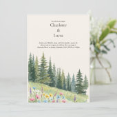 Waterverf Mountain Landscape Wedding Invitation Kaart (Staand voorkant)