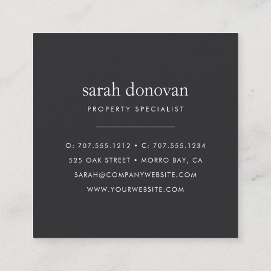 Waterverf Mountain Logo Vierkante Visitekaartje (Achterkant)