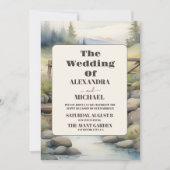 Waterverf Mountain Meadow Bruiloft Kaart (Voorkant)