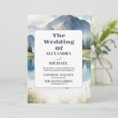 Waterverf Mountain Meadow Bruiloft Kaart (Staand voorkant)