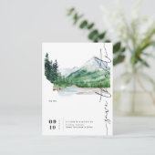 Waterverf Mountain | Montana-kaart Opslaan datum Aankondigingskaart (Staand voorkant)