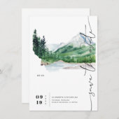 Waterverf Mountain | Montana-kaart Opslaan datum Save The Date (Voorkant / Achterkant)