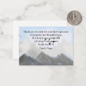 Waterverf Mountain na begrafenis bedankt kaarten Notitiekaartje (Voorkant / Achterkant in situ)