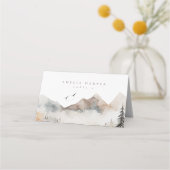 Waterverf Mountain Outdoor Bruiloft Plaatskaartje (Voorkant)