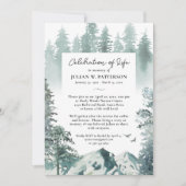 Waterverf Mountain Pine Celebration of Life Foto Kaart (Voorkant)