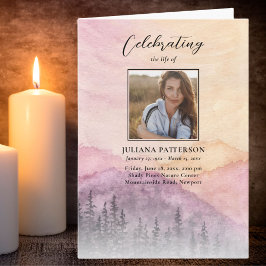 Waterverf Mountain Pines Funeral Order of Service Programma