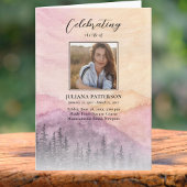 Waterverf Mountain Pines Funeral Order of Service Programma