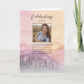 Waterverf Mountain Pines Funeral Order of Service Programma (Voorkant)