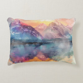 Waterverf Mountain Reflection - Sierkussen Accent Kussen