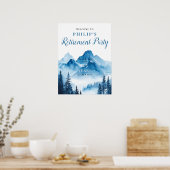 Waterverf Mountain Retirement Party Welkomstbord Poster (Keuken)