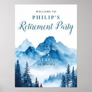 Waterverf Mountain Retirement Party Welkomstbord Poster