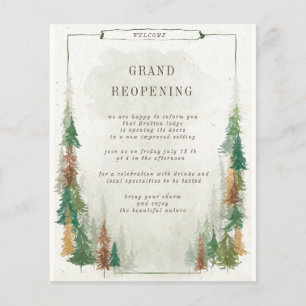 Waterverf Mountain Rustic Grand heropening Flyer